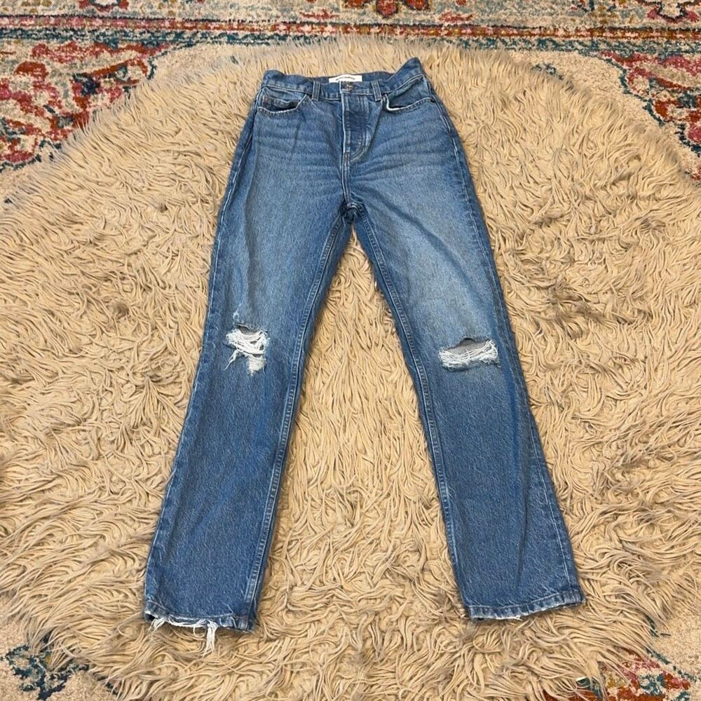 Reformation cynthia high rise straight jeans size 24